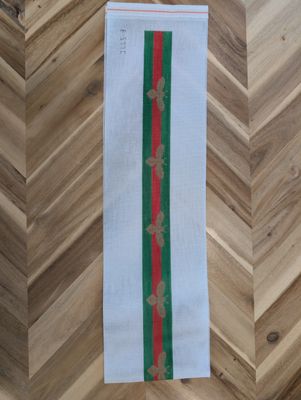 Gold Bees on Red and Green Stripes Belt