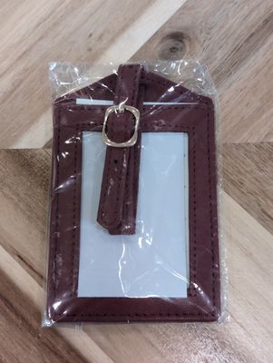 Leather Luggage Tag - Cranberry