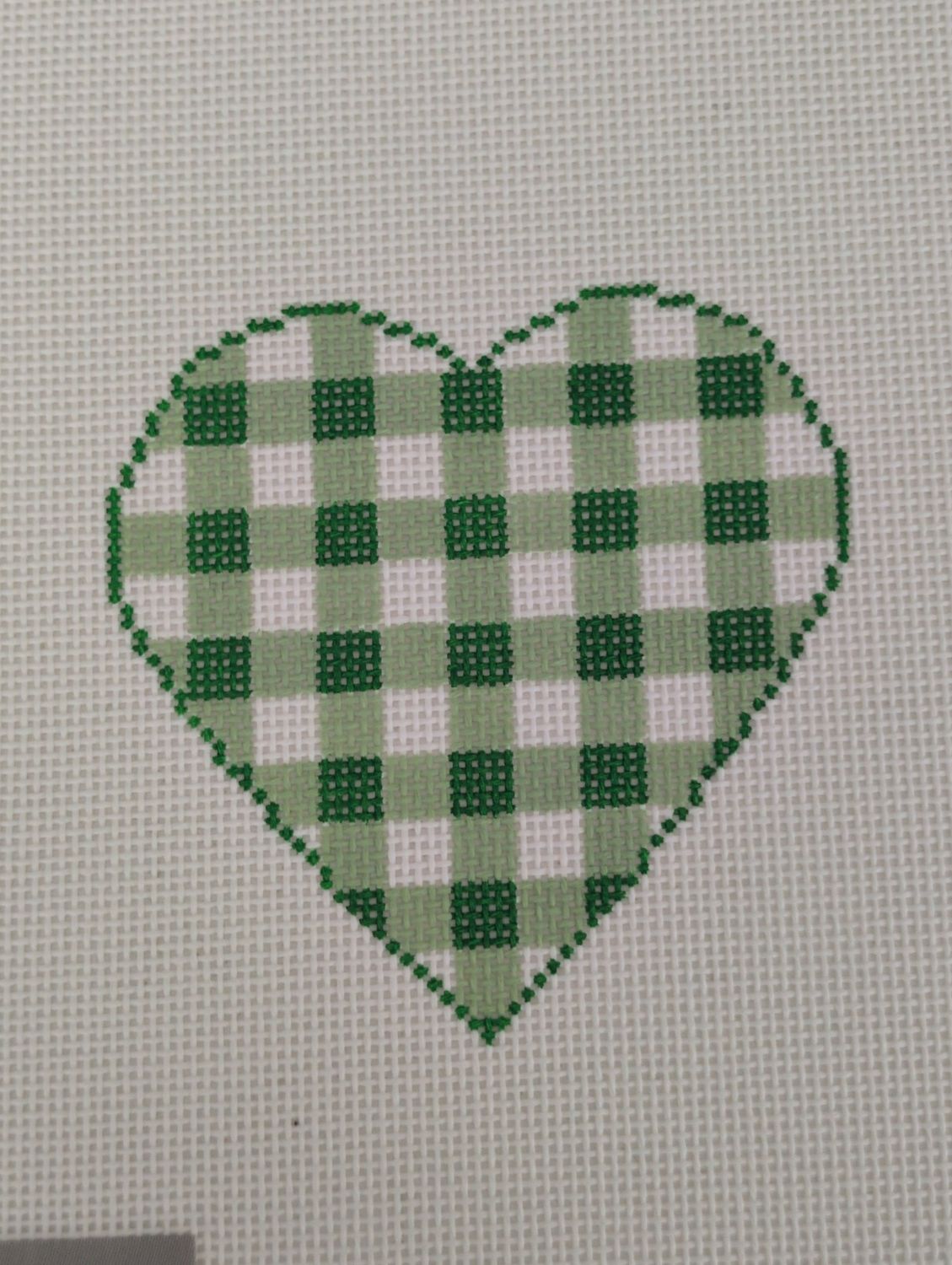 Gingham Heart-Green