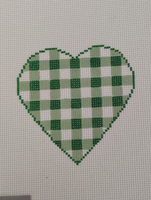 Gingham Heart-Green