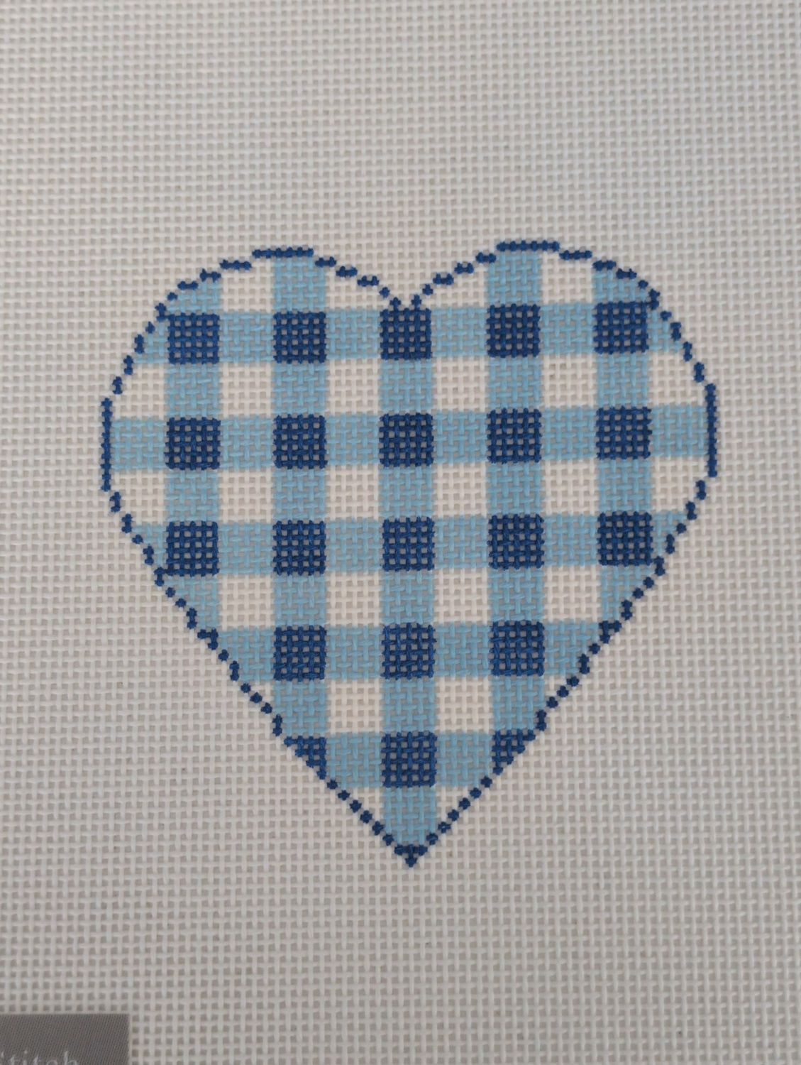 Gingham Heart-Blue