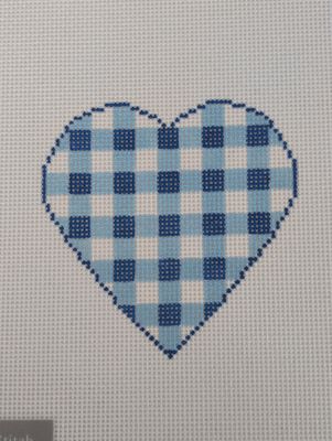 Gingham Heart-Blue
