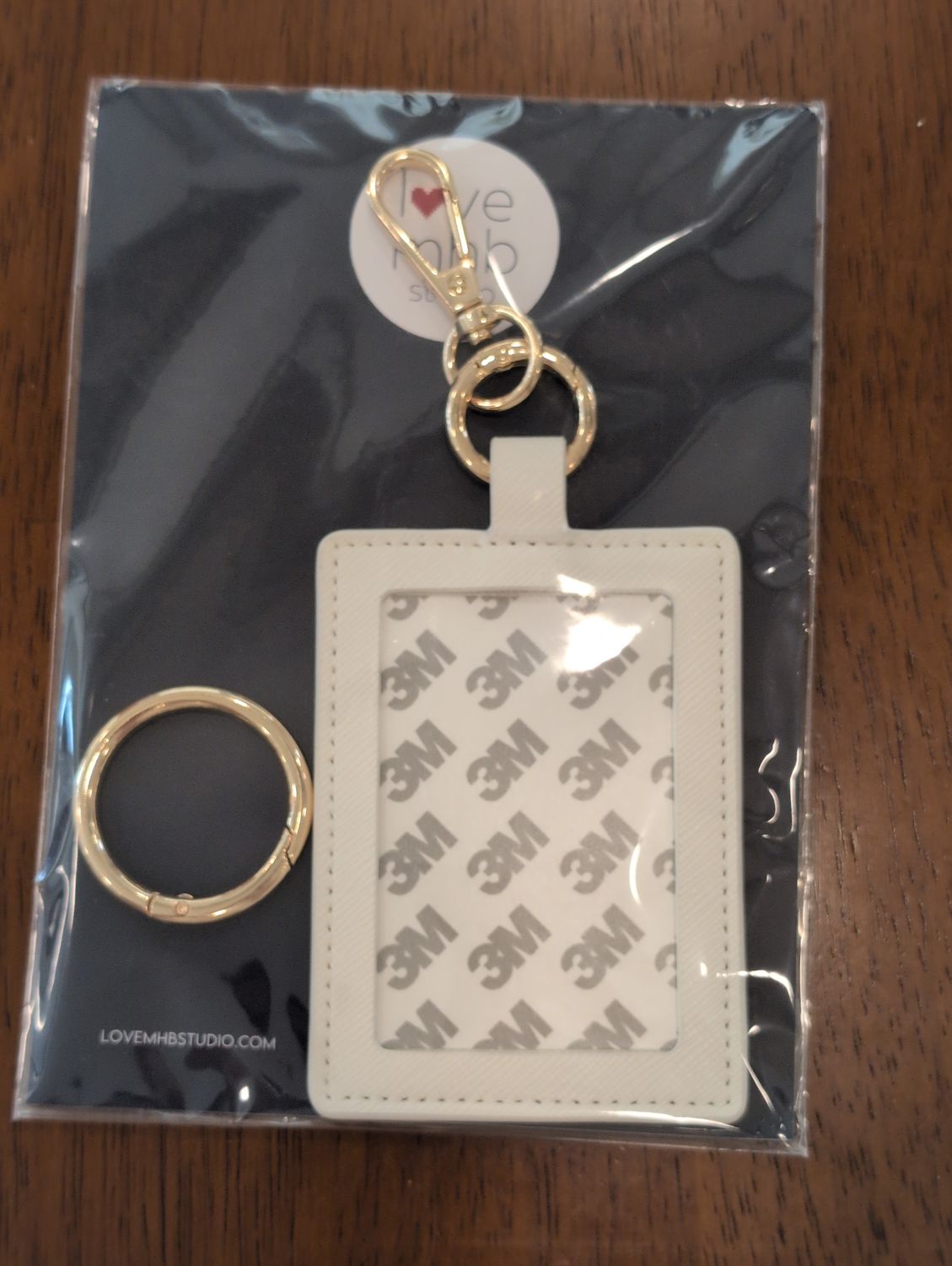 Self-Finishing Leather Charm (Rectangle) - White