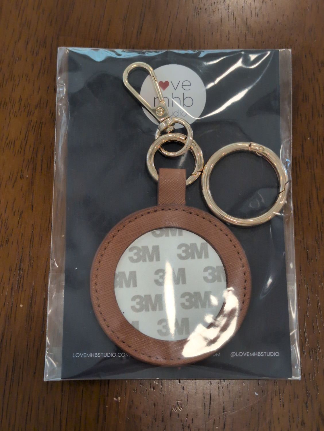 Self-Finishing Leather Charm (Round) - Cognac