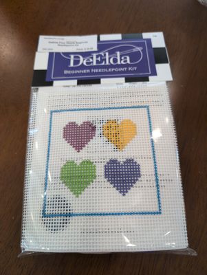 DeElda Four Hearts Beginner Needlepoint Kit