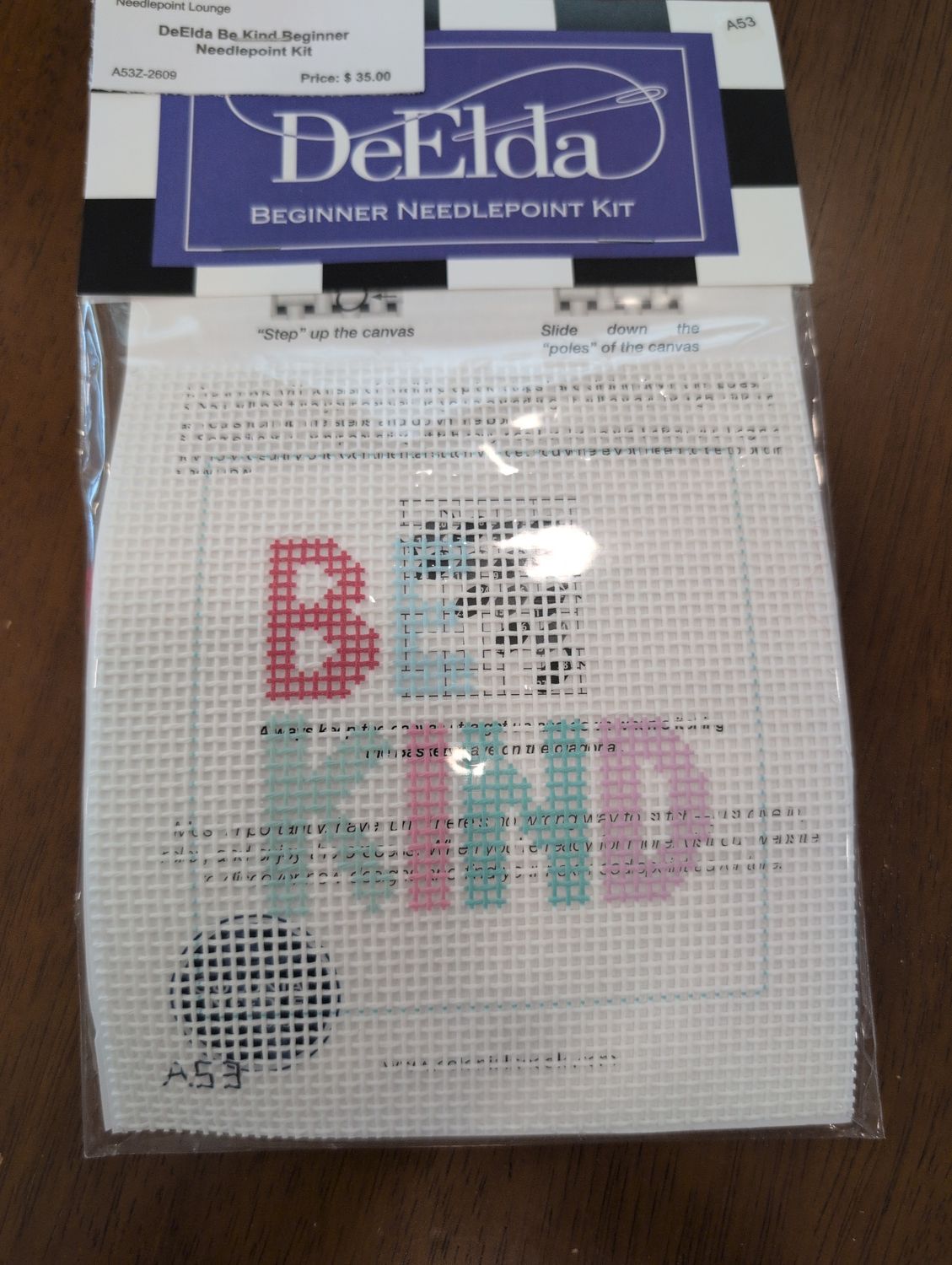 DeElda Be Kind Beginner Needlepoint Kit