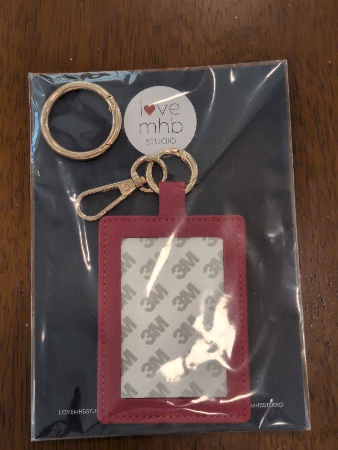 Self-Finishing Leather Charm (Rectangle) - Red