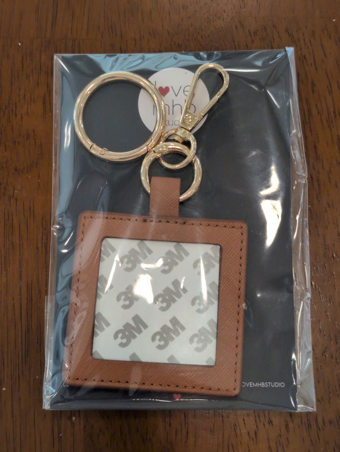 Self-Finishing Leather Charm (Square) - Cognac