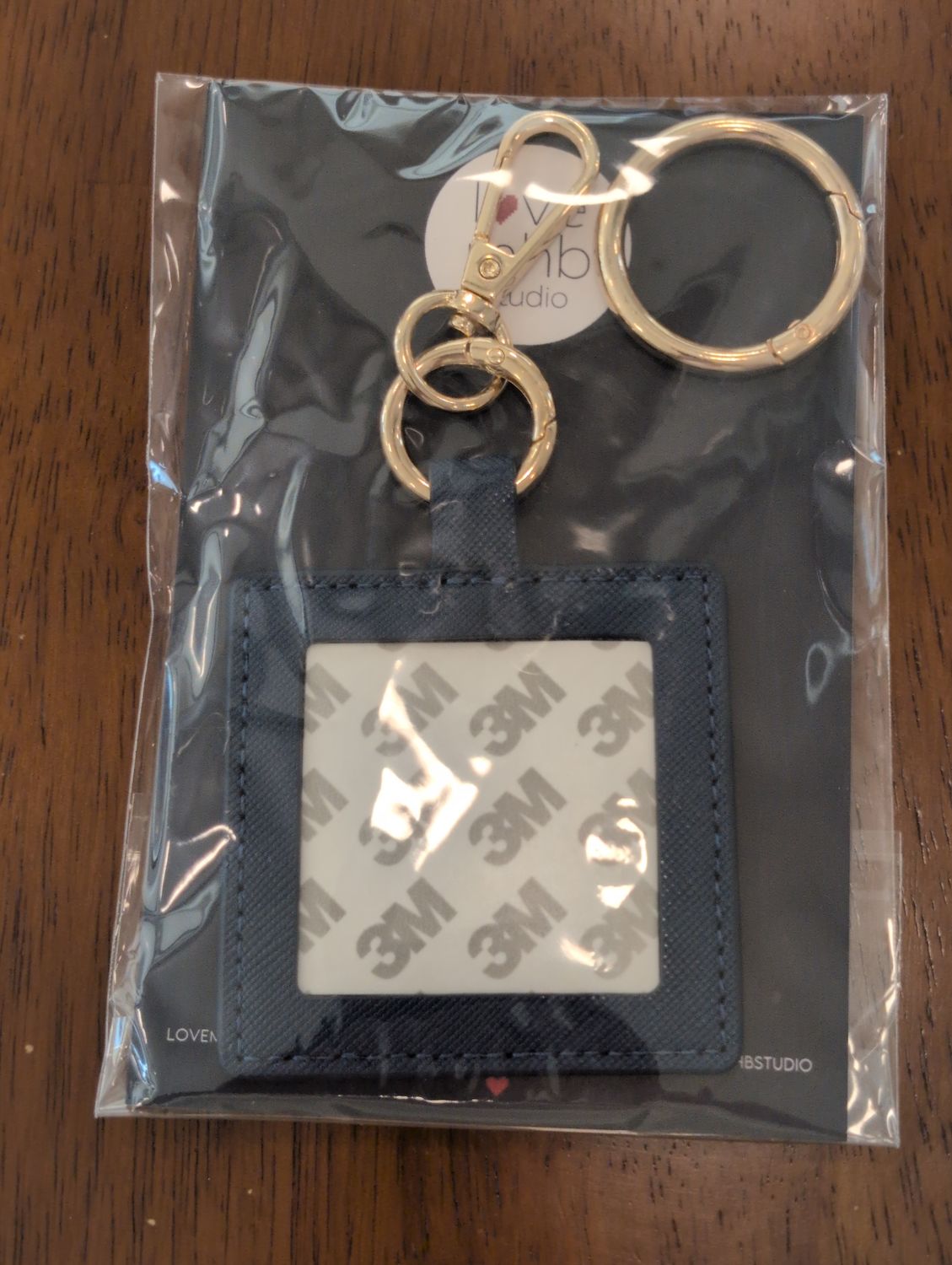 Self-Finishing Leather Charm (Square) - Navy