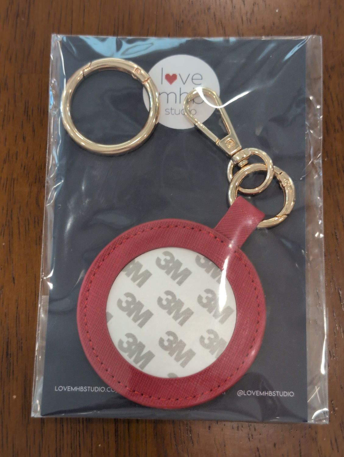Self-Finishing Leather Charm (Round) - Red