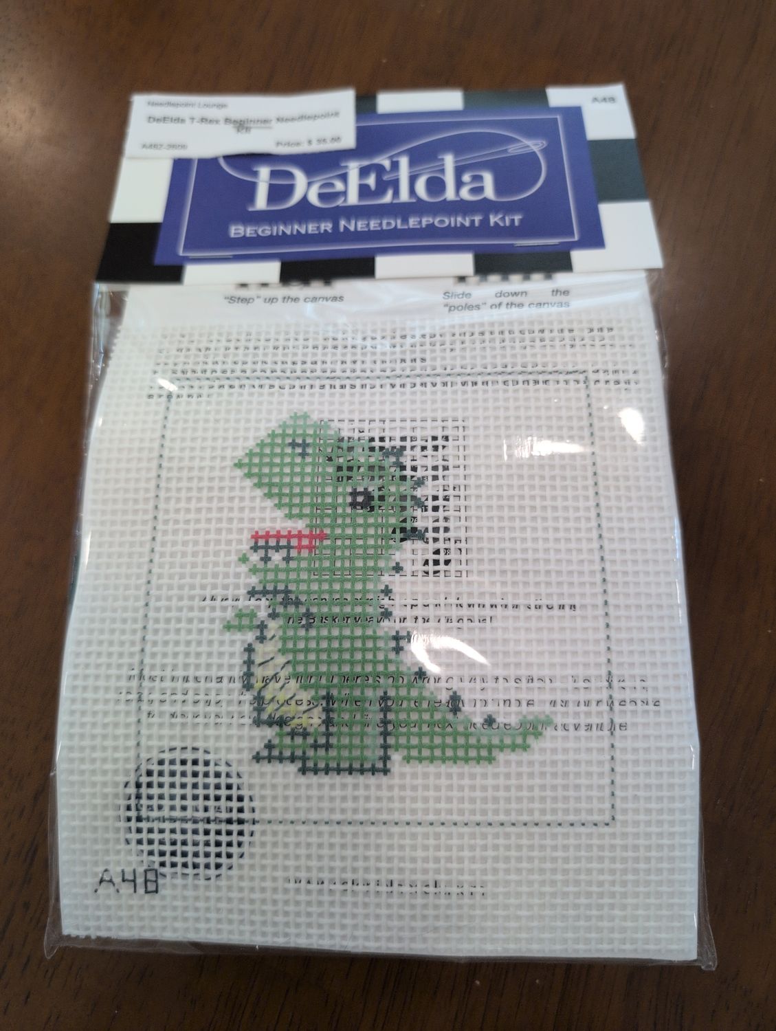 DeElda T-Rex Beginner Needlepoint Kit
