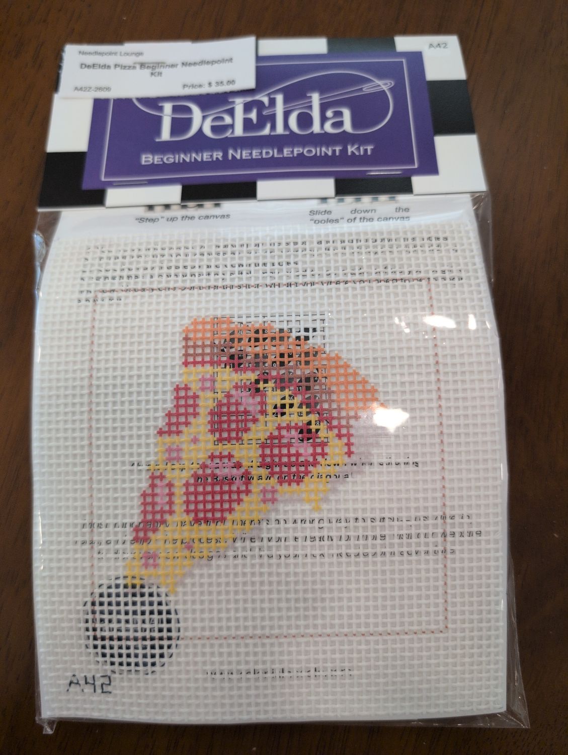 DeElda Pizza Beginner Needlepoint Kit