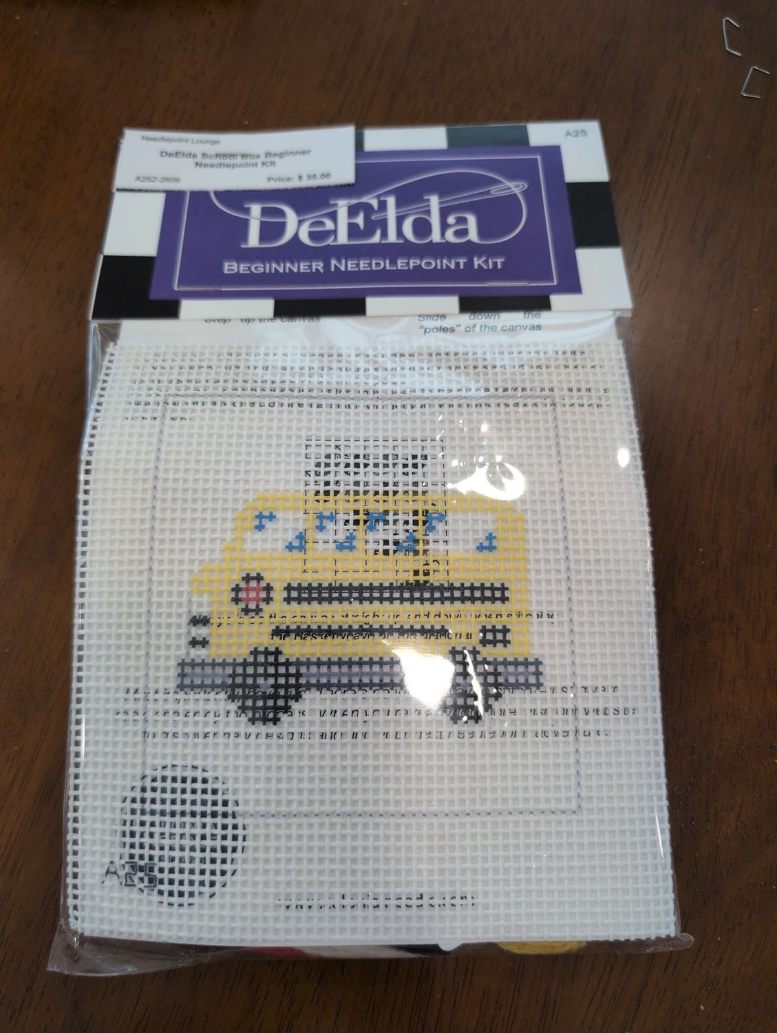 DeElda School Bus Beginner Needlepoint Kit