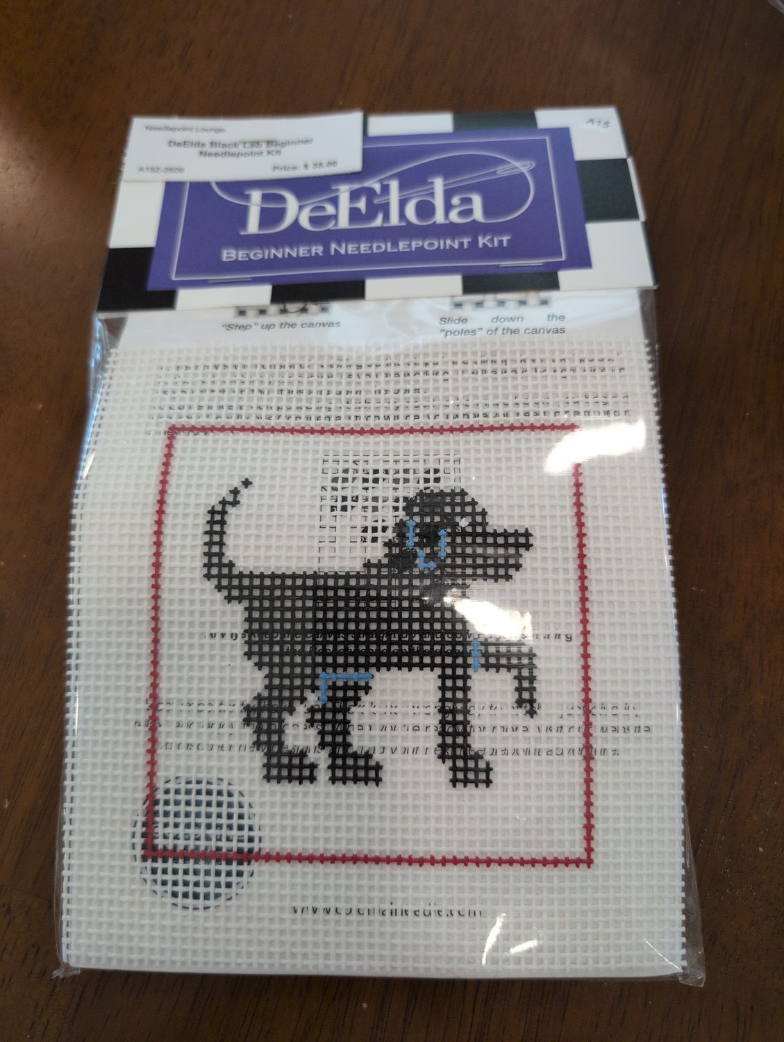 DeElda Black Lab Beginner Needlepoint Kit