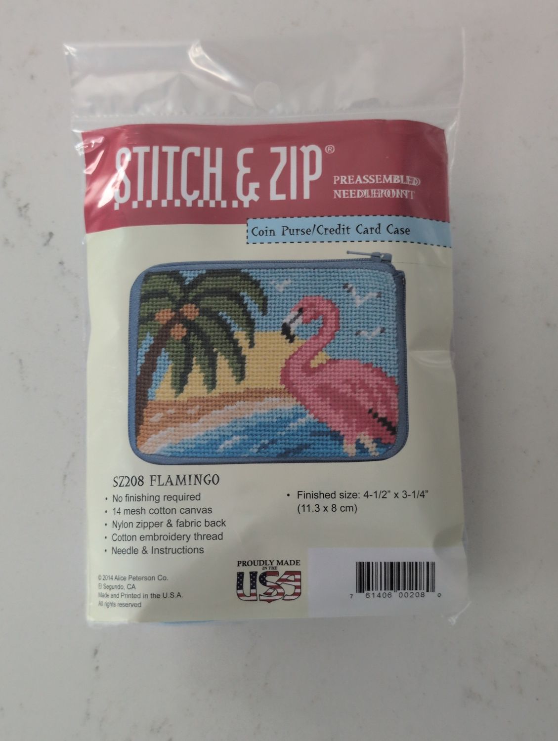 Stitch &amp; Zip Flamingo Coin Purse