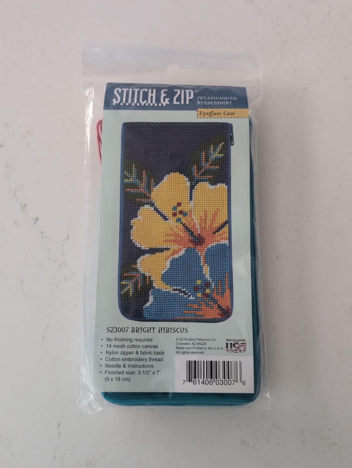 Stitch &amp; Zip Bright Hibiscus Eyeglass Case