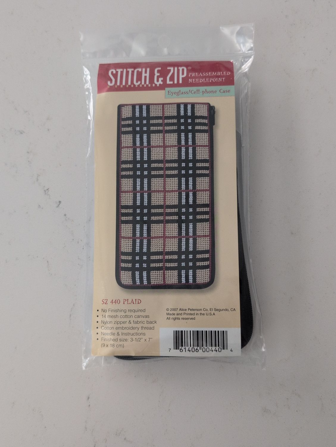 Stitch &amp; Zip Plaid Eyeglass Case