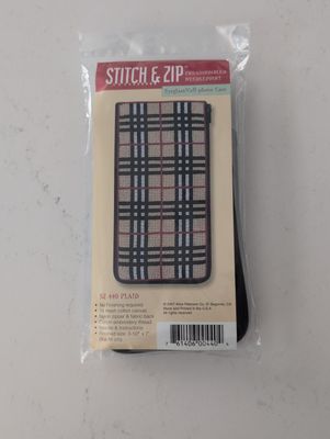 Stitch &amp; Zip Plaid Eyeglass Case
