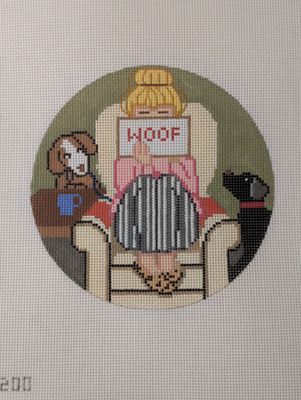 Dog Stitching Girl