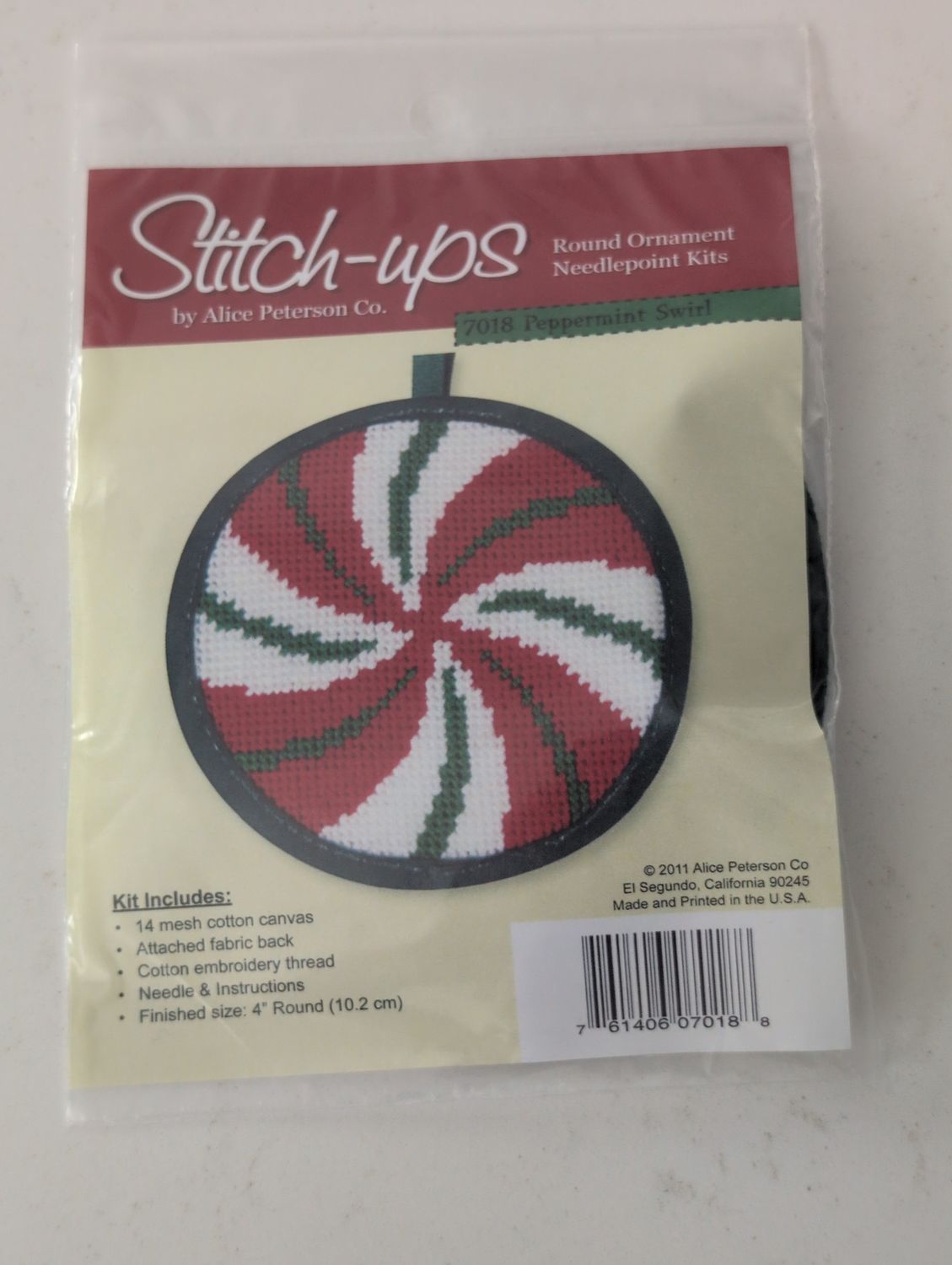 Stitch-Ups Peppermint Swirl Ornament
