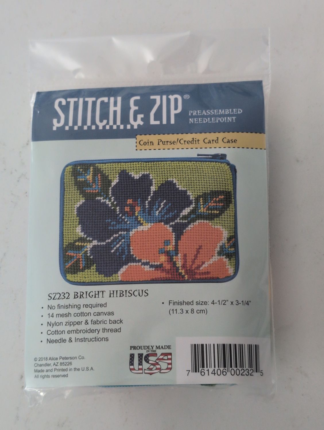 Stitch &amp; Zip Bright Hibiscus Coin Purse