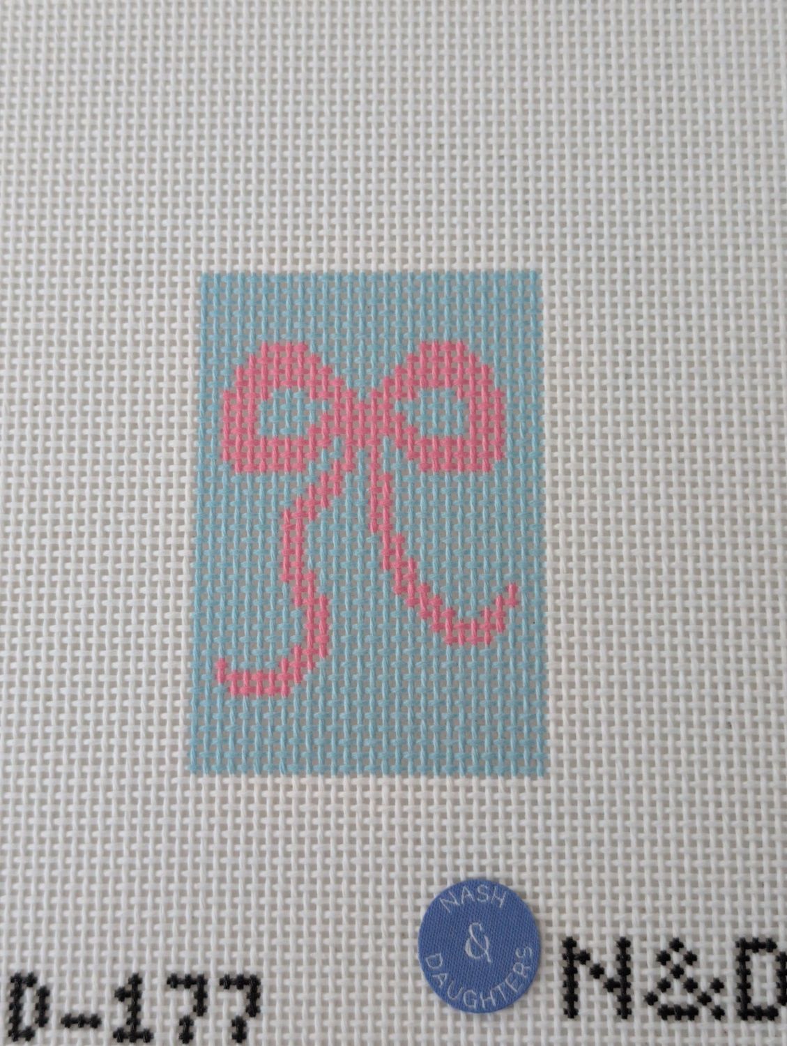 Blue and Pink Bow Luggage Tag