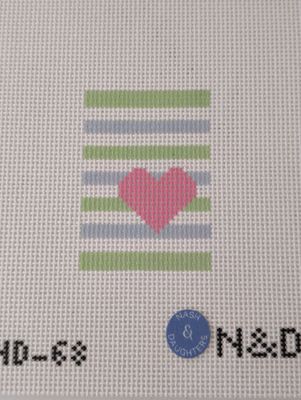 Heart and Stripes Luggage Tag