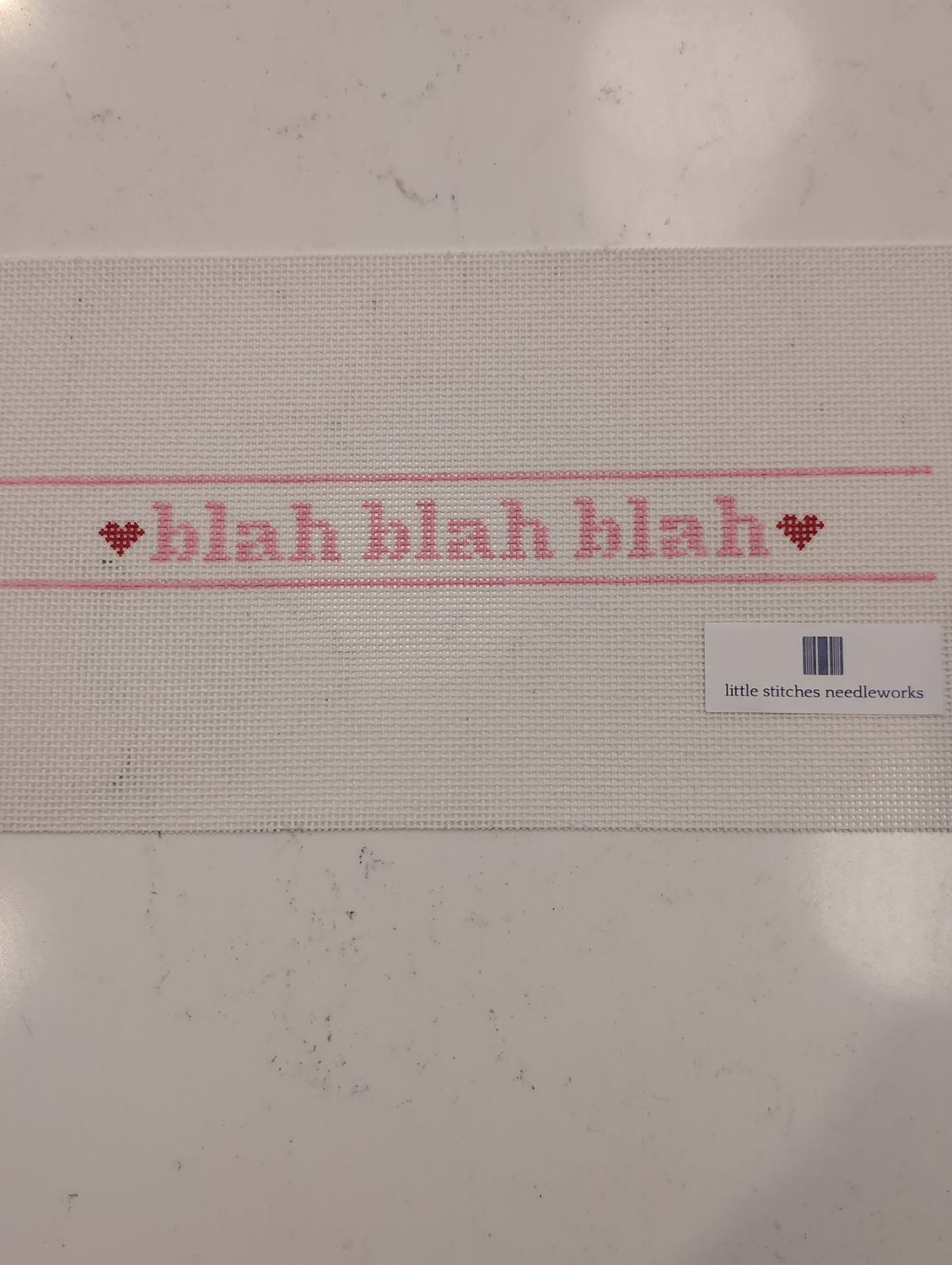 blah blah blah key fob pink
