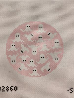 Ghosts on Pink Round Printed