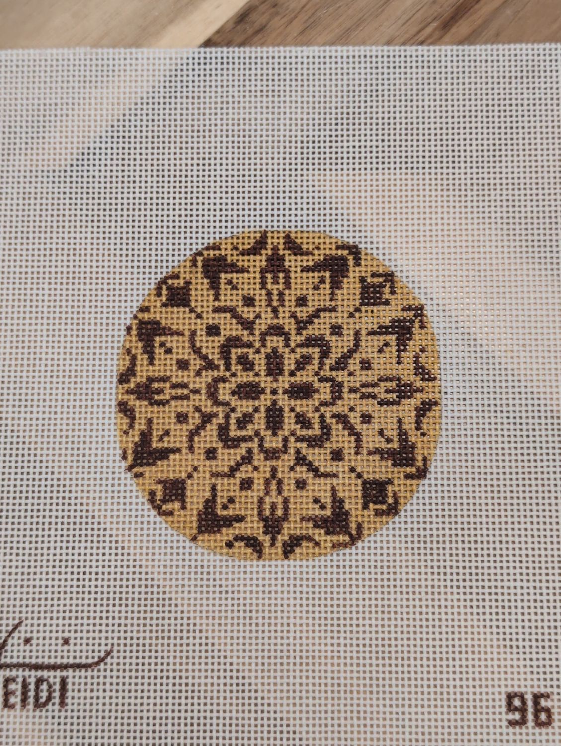 Gold and Brown Doily Round