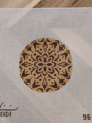 Gold and Brown Doily Round