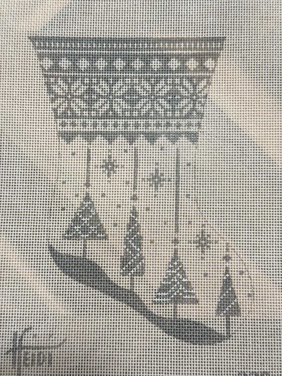 Gray and White Stocking