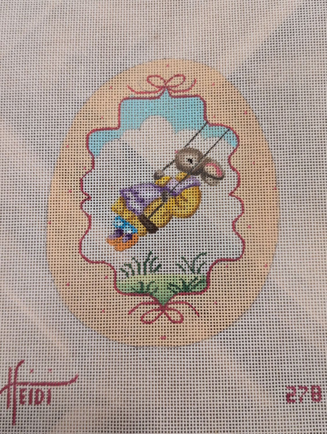 Big Egg with Bunny on Swing