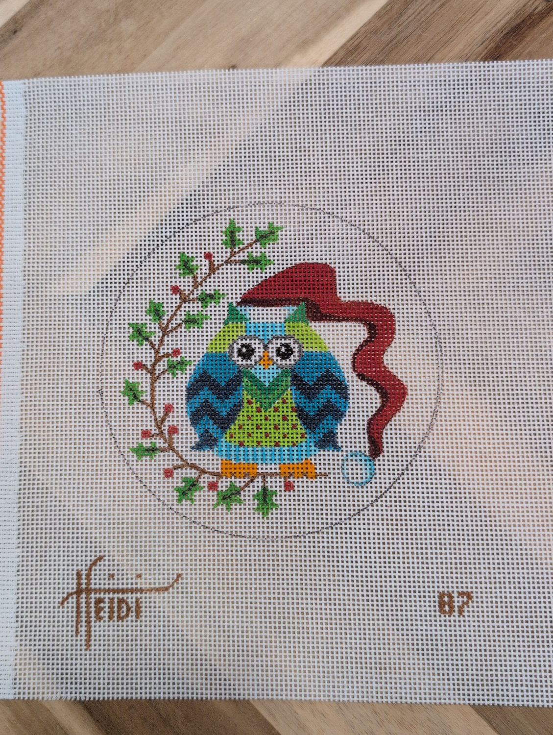 Owl with Holly