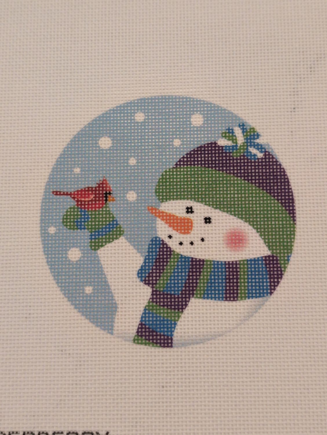 Snowman with Cardinal Ornament