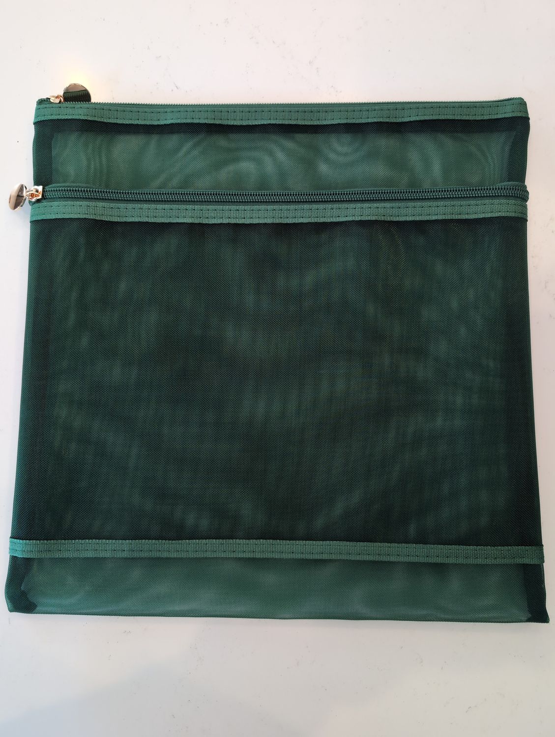 Project Bag - Double Zip 12" x 12" - Hunter Green