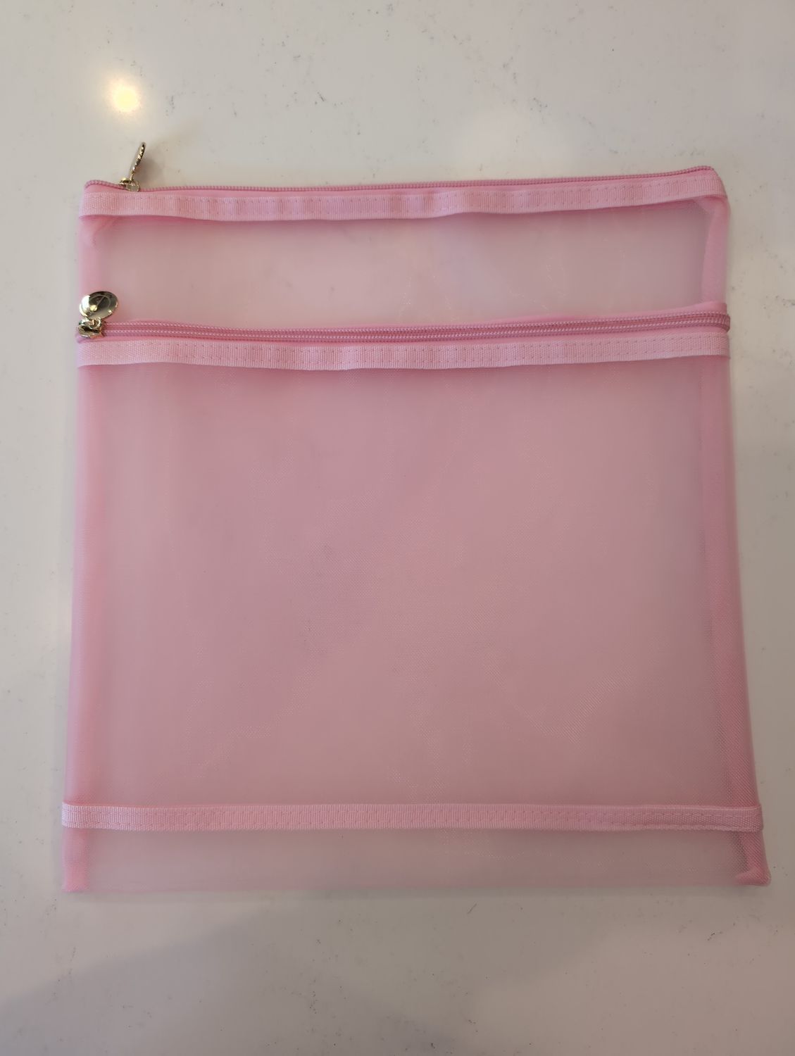 Project Bag - Double Zip 12" x 12" - Blush Pink