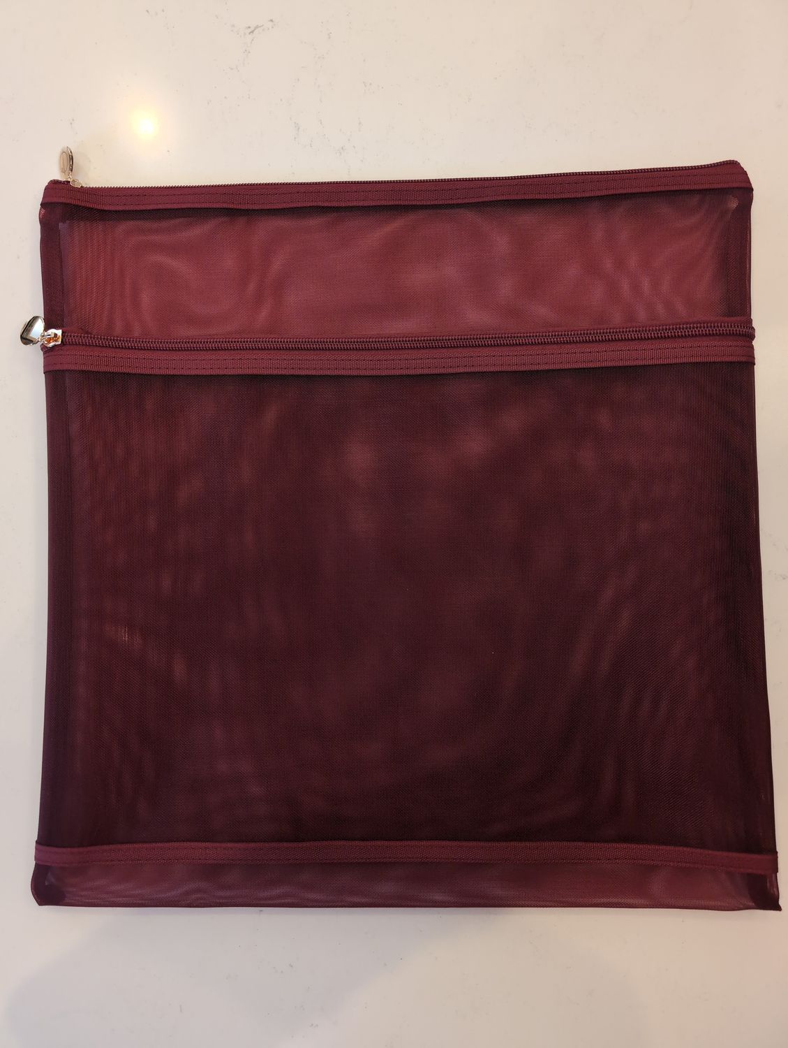 Project Bag - Double Zip 15" x 15" - Burgundy