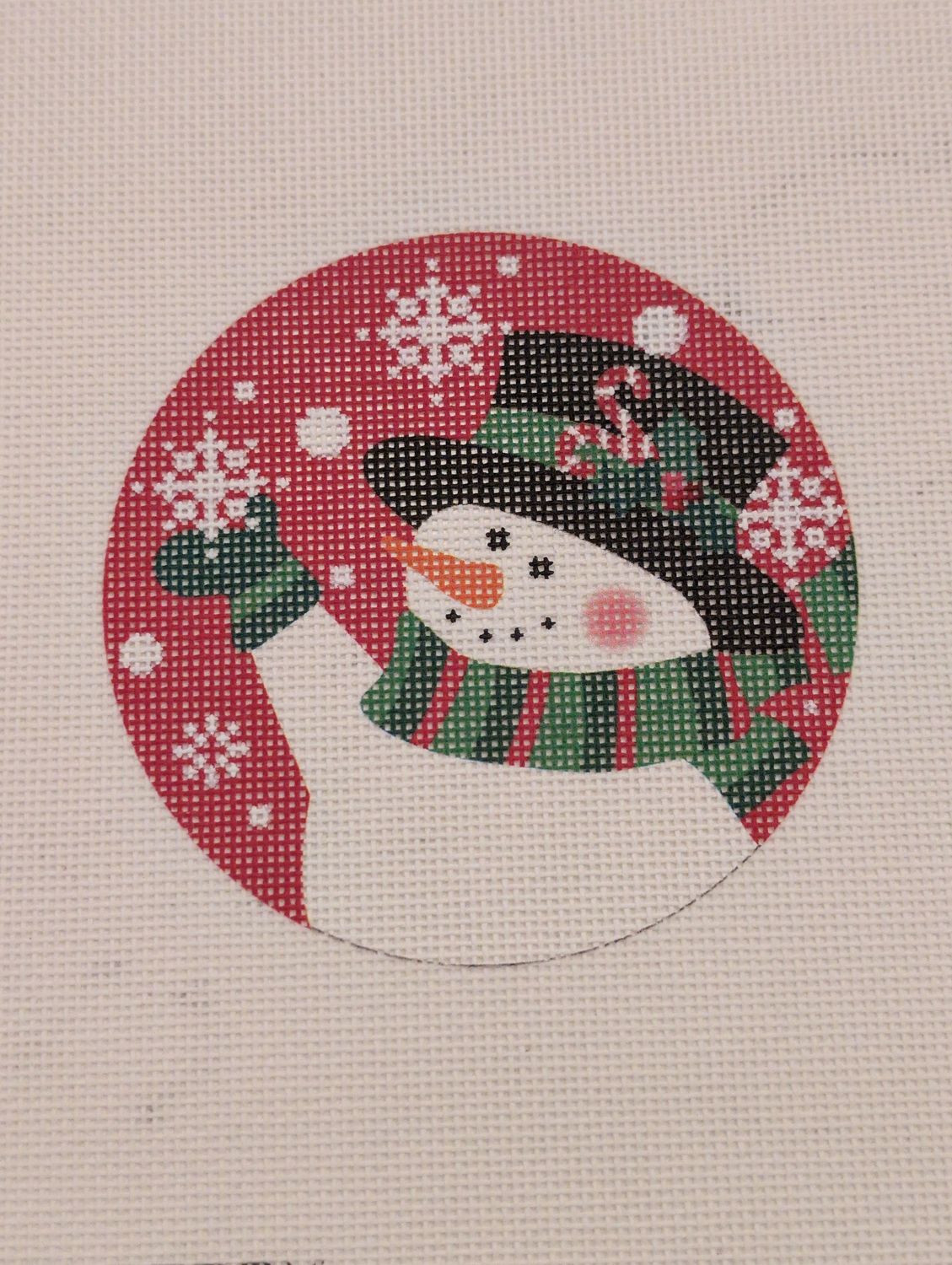 Candy Cane Snowman Ornament