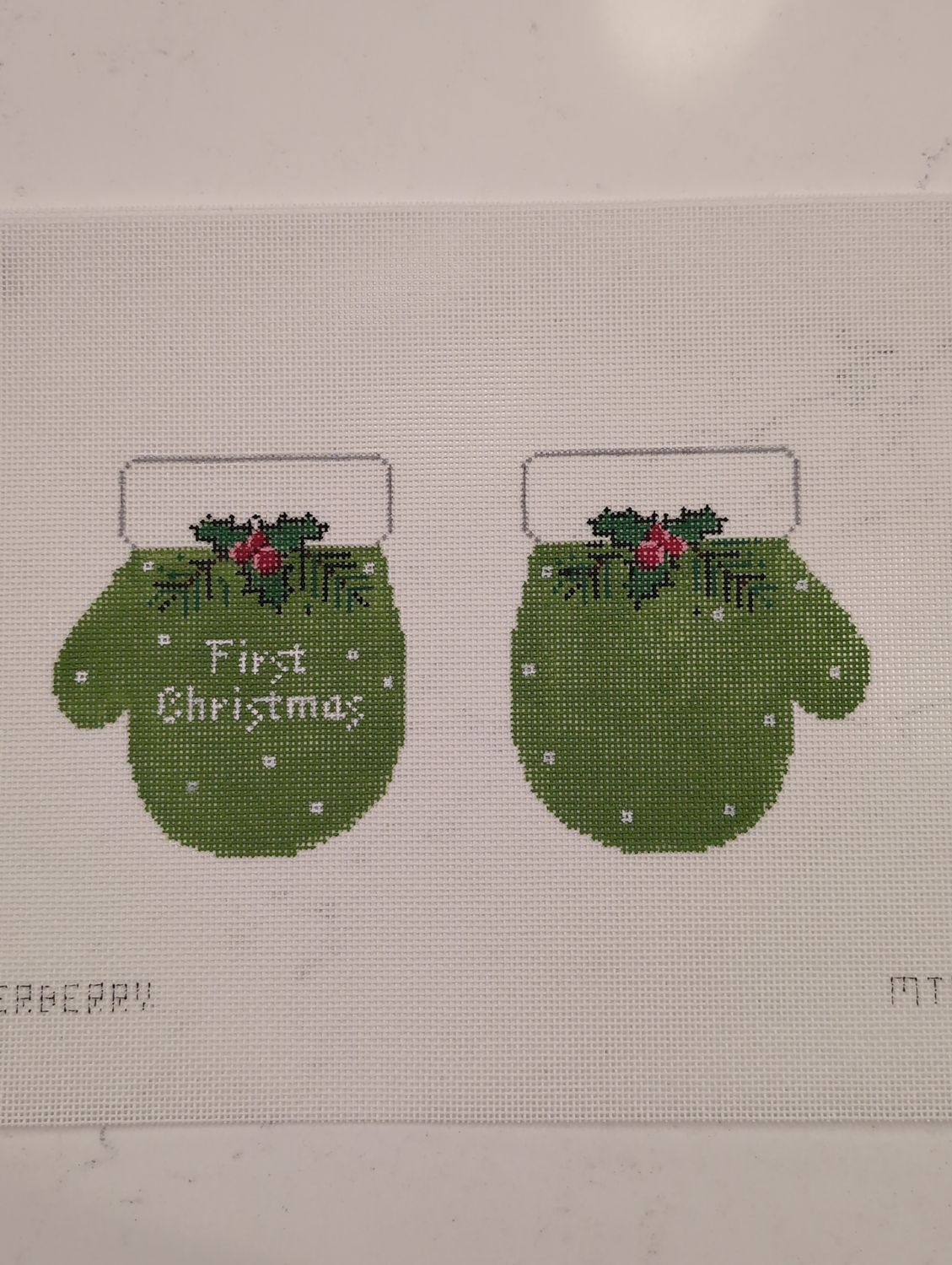 First Christmas Mittens - Light Green