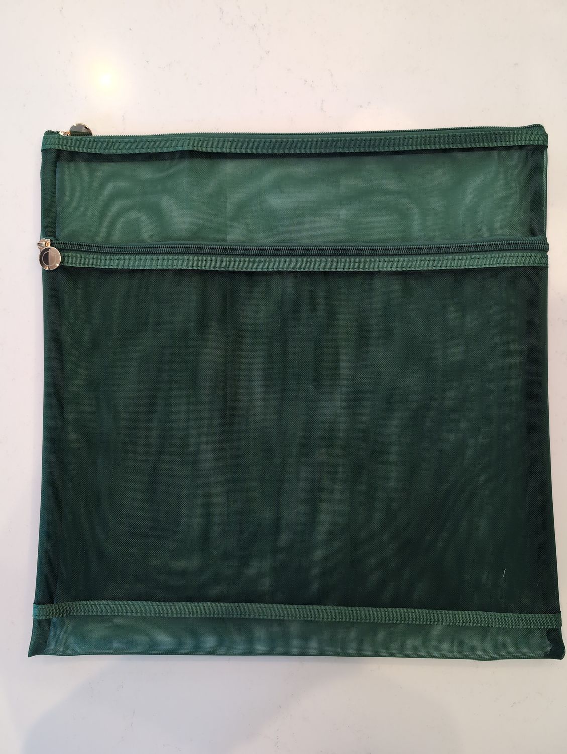 Project Bag - Double Zip 15" x 15" - Hunter Green