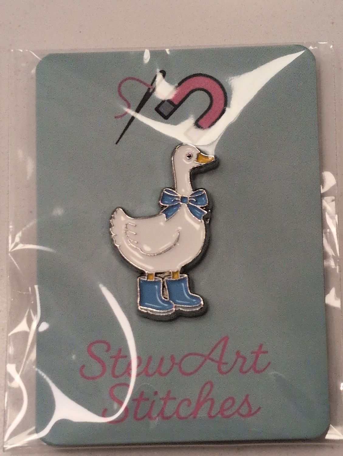 Silly Goose with Blue Boots Needle Minder