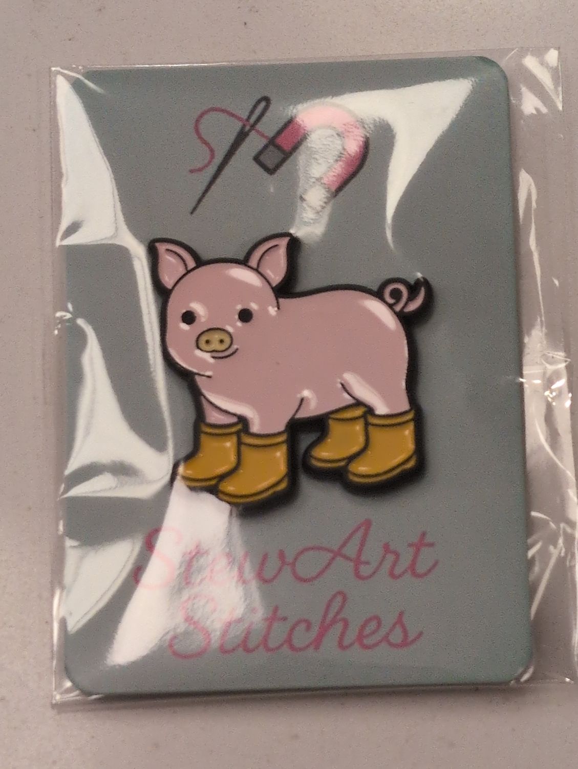 Pig with Yellow Boots Needle Minder