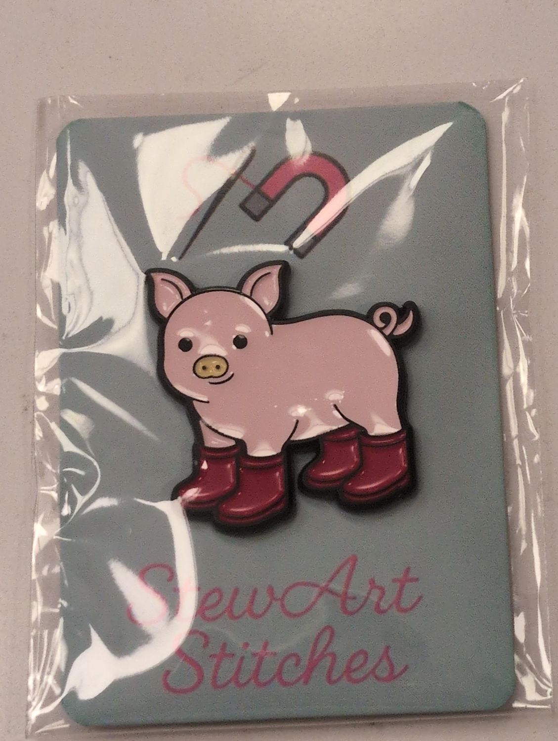 Pig with Red Boots Needle Minder