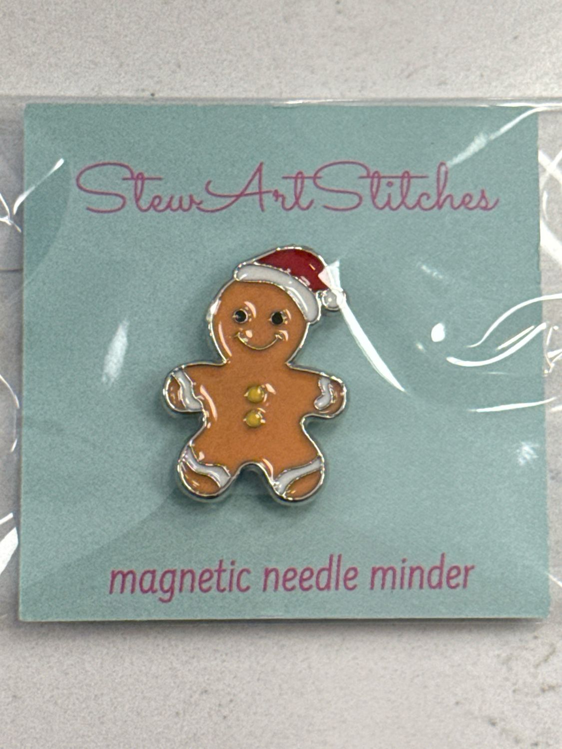 Gingerbread Man Enamel Needle Minder