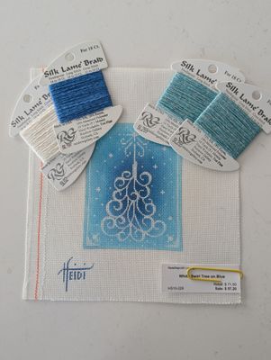 White Swirl Tree on Blue Kit