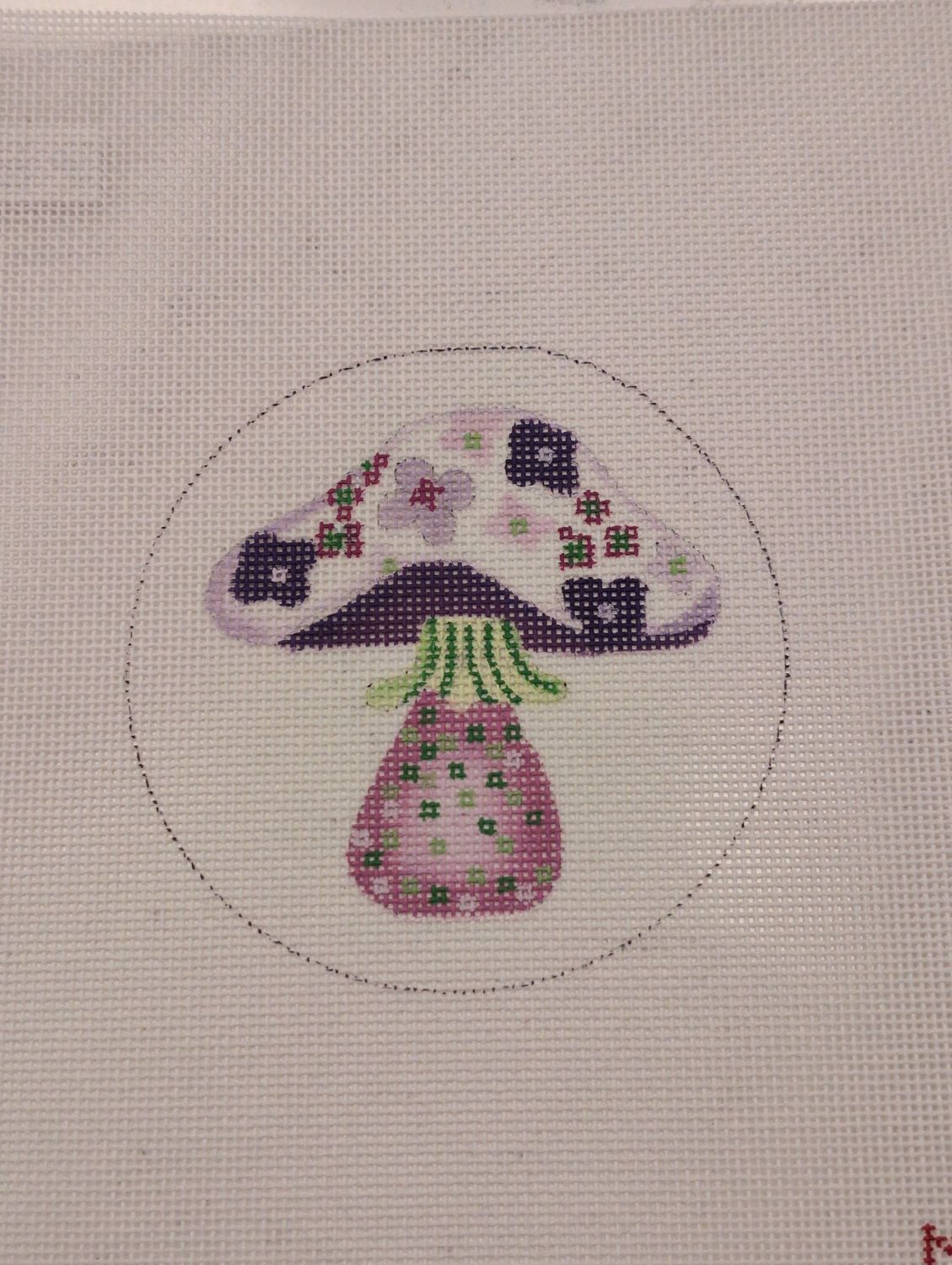 Pink/Purple Polka Dot Mushroom Coaster