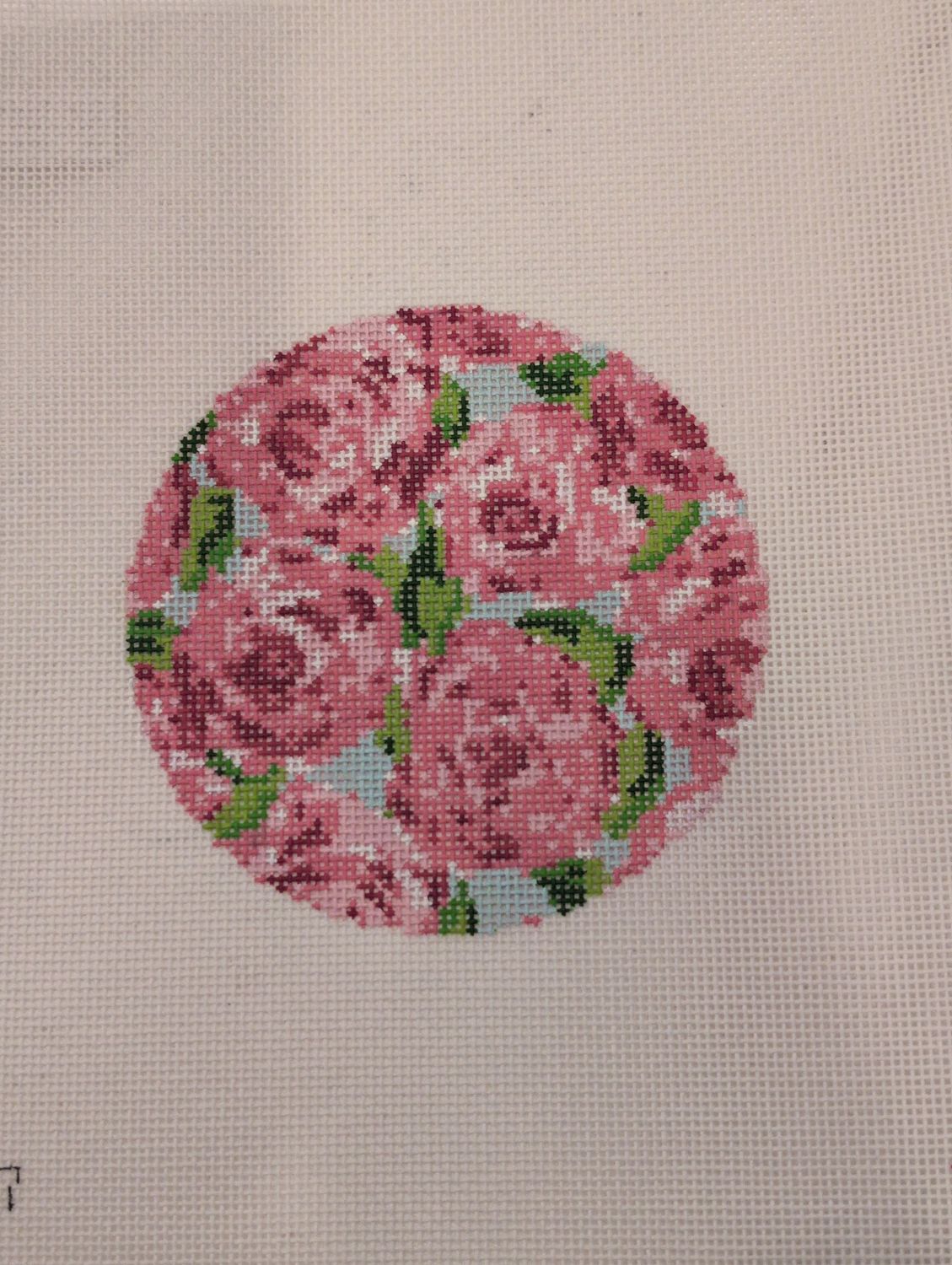 Roses on Teal 18 mesh
