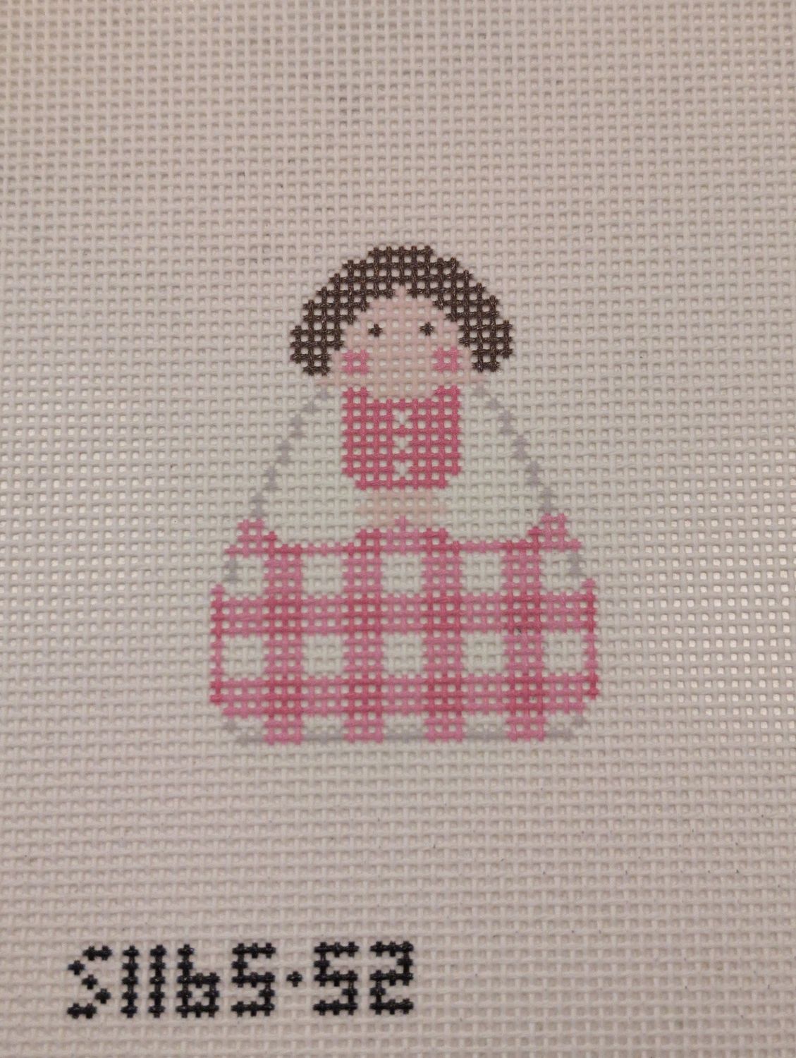 Pink Gingham Angel Printed