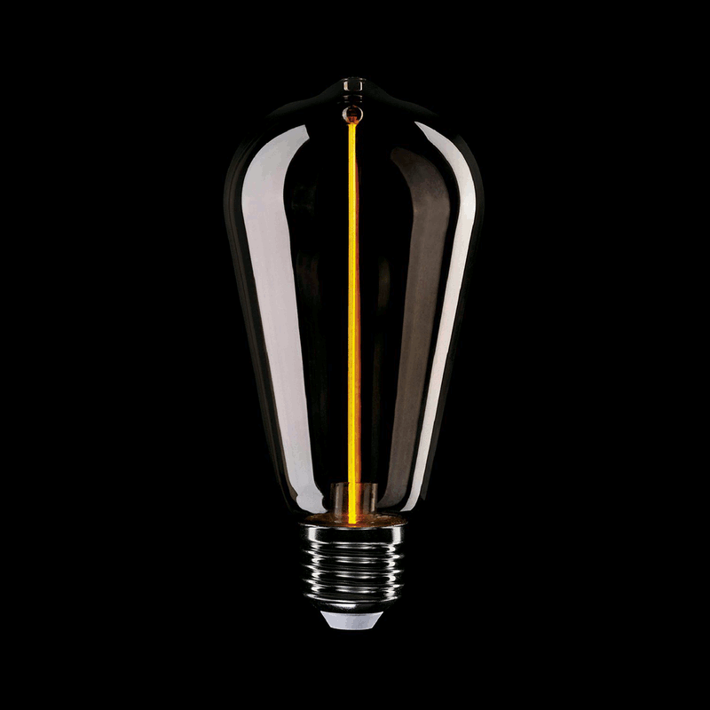 E27 LED Lampe F03 ST64 | Magnetischer Glühfaden | 1800K | Rauchglas | Deko Licht